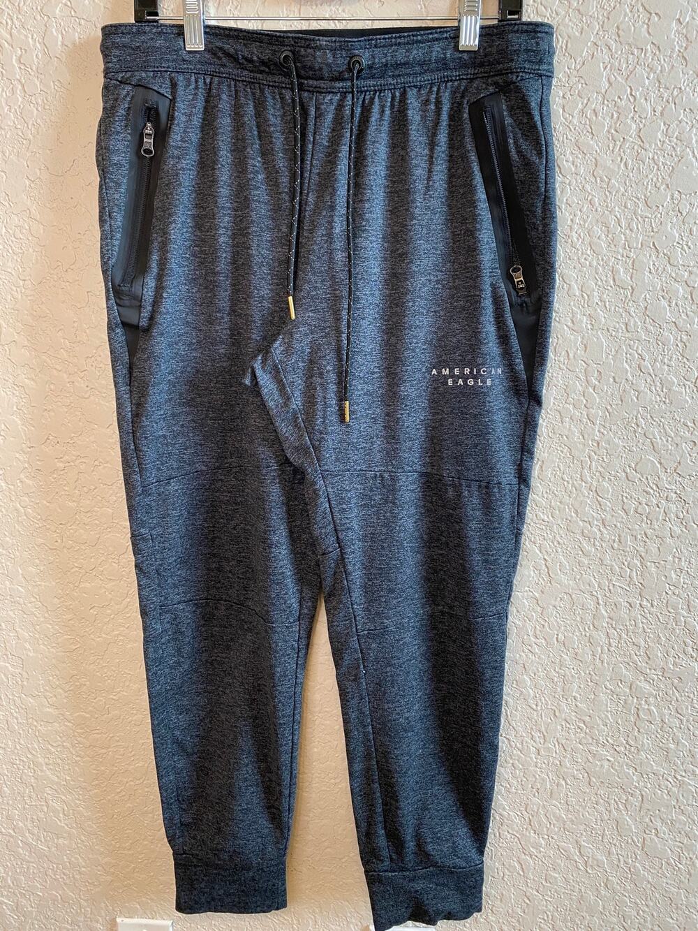 American Eagle Men’s Charcoal Black Joggers Size Medium w/Pockets